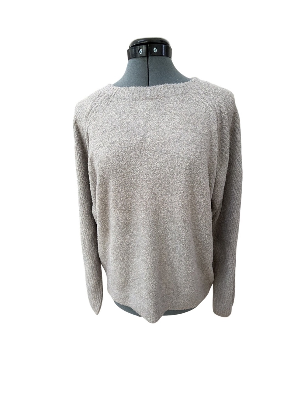 Barefoot Dreams Cozy Taupe Crewneck Sweater